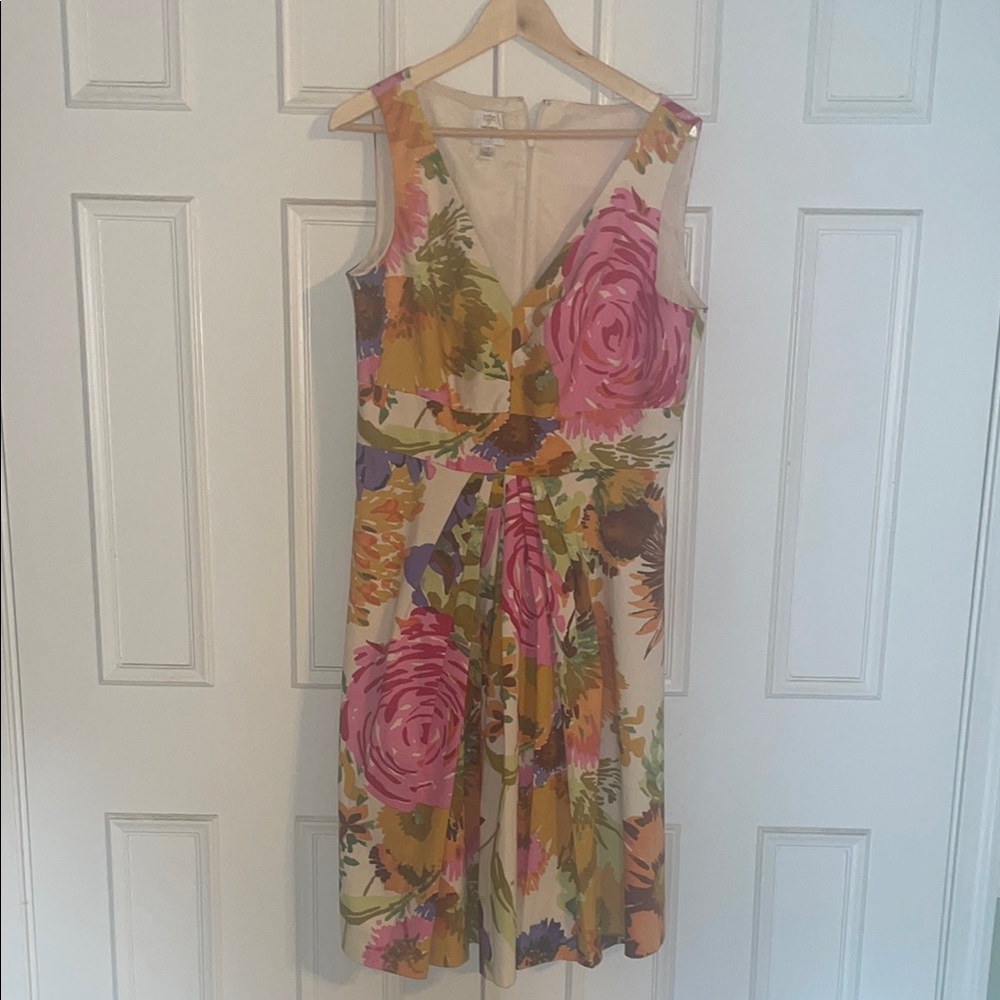 Suzi Chin for Maggy Boutique Pink and Green Sleeveless V-neck Sundress